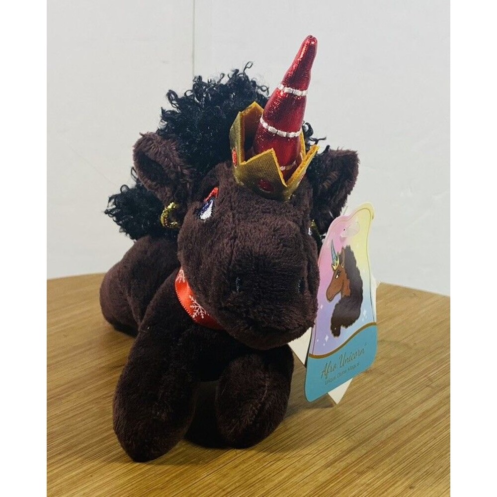 Afro Unicorn Plush Stuffed Unicorn Brown Doll Plush